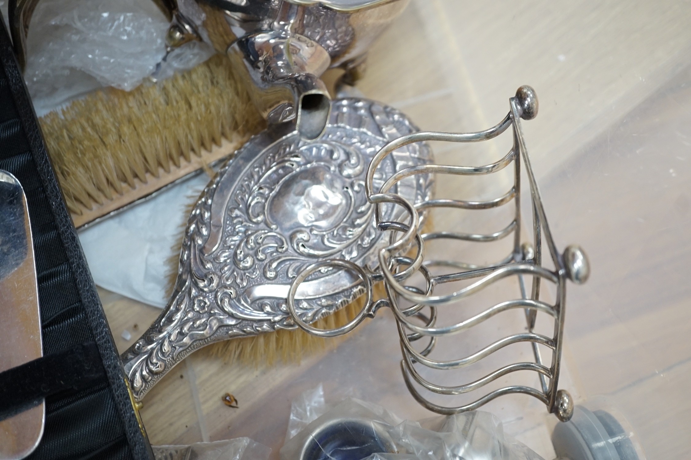 A group of silver and silver plated wares